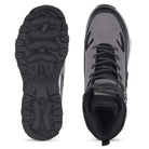 Adventra men's waterproof edge mid-high ankle trekking shoes in gray, designed for outdoor hiking and trekking adventures.