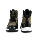 Adventra men's waterproof ankle trekking shoes in green with rugged soles and mid-high ankle support.