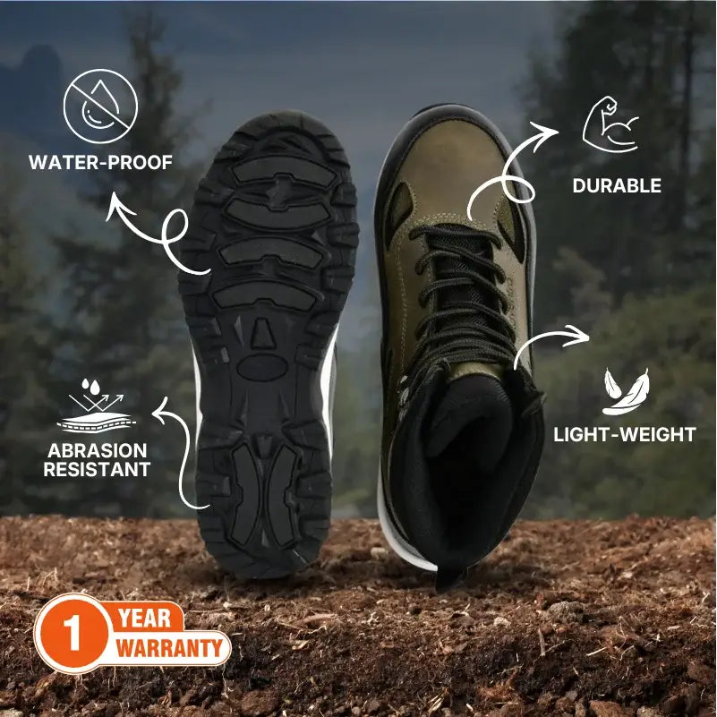 Adventra Men’s Waterproof Edge Mid-High Ankle Trekking Shoes - Shoes