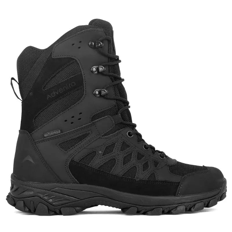 Adventra Men’s Waterproof Hiking Shoes High Ankle with Cushion Comfort - Black / 40 - Shoes
