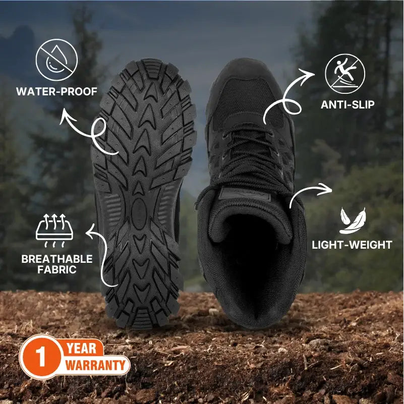 Adventra Men’s Waterproof Hiking Shoes High Ankle with Cushion Comfort - Shoes