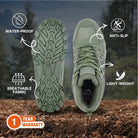 Adventra Men’s Waterproof Hiking Shoes Mid Ankle with Cushion Comfort - Shoes