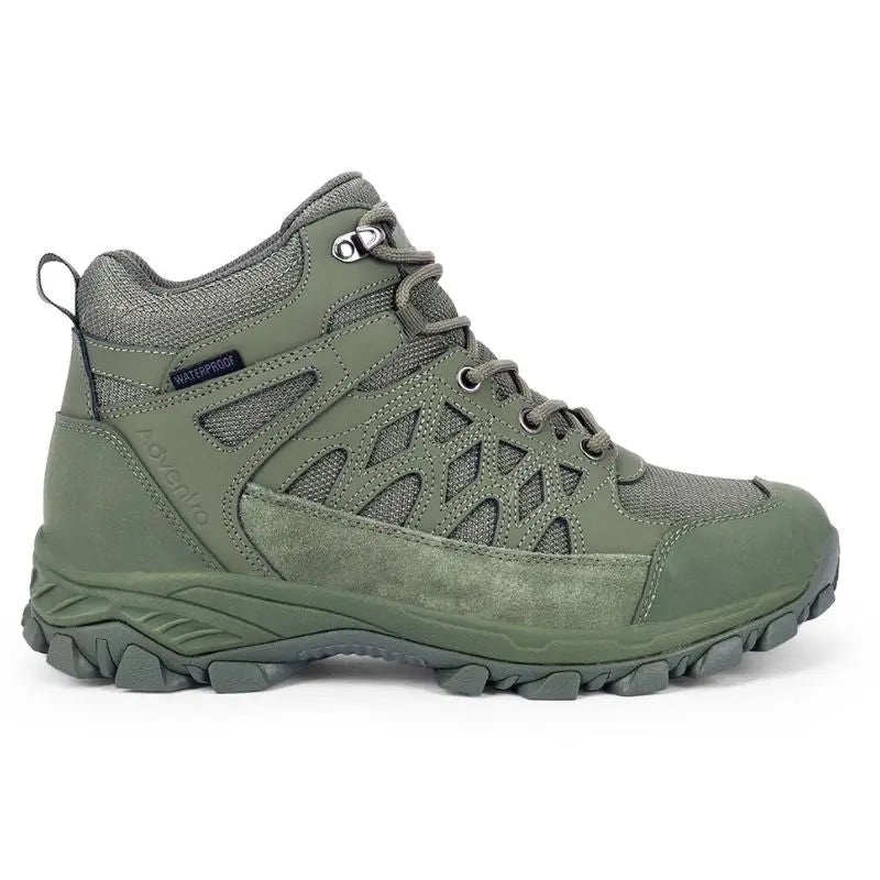 Adventra Men’s Waterproof Hiking Shoes Mid Ankle with Cushion Comfort - Green / 40 - Shoes