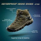 Adventra Men’s Waterproof Mid-Ankle Hiking Shoes - Shoes