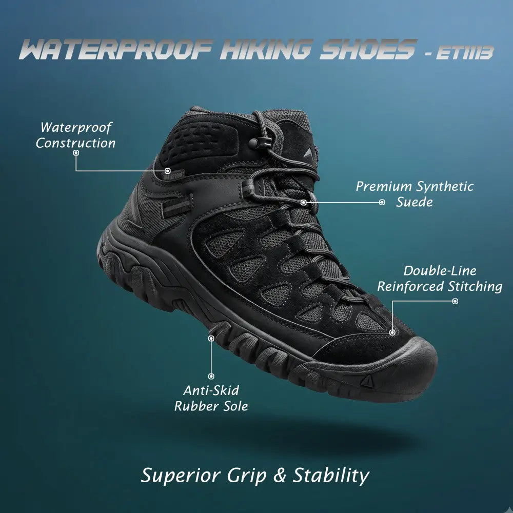 Adventra Men’s Waterproof Mid-Ankle Hiking Shoes - Shoes