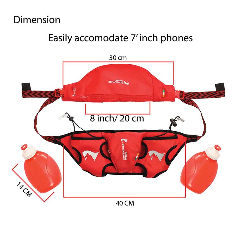 Adventure Worx Hydra Light Run Waist Pouch-Running Hydration Belt - Waist Packs