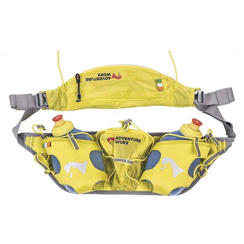 Adventure Worx Hydra Light Run Waist Pouch-Running Hydration Belt - Yellow - Waist Packs