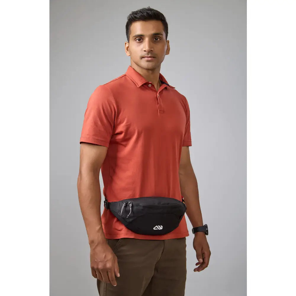 Adventure Worx Travel & Hiking Chail Cross Body Waist Pack (Pack of2) - Black - Waist Packs