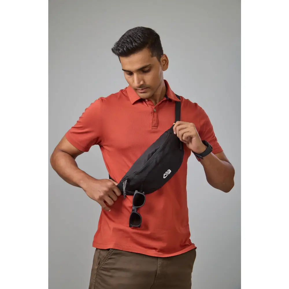 Adventure Worx Travel & Hiking Chail Cross Body Waist Pack (Pack of2) - Black - Waist Packs