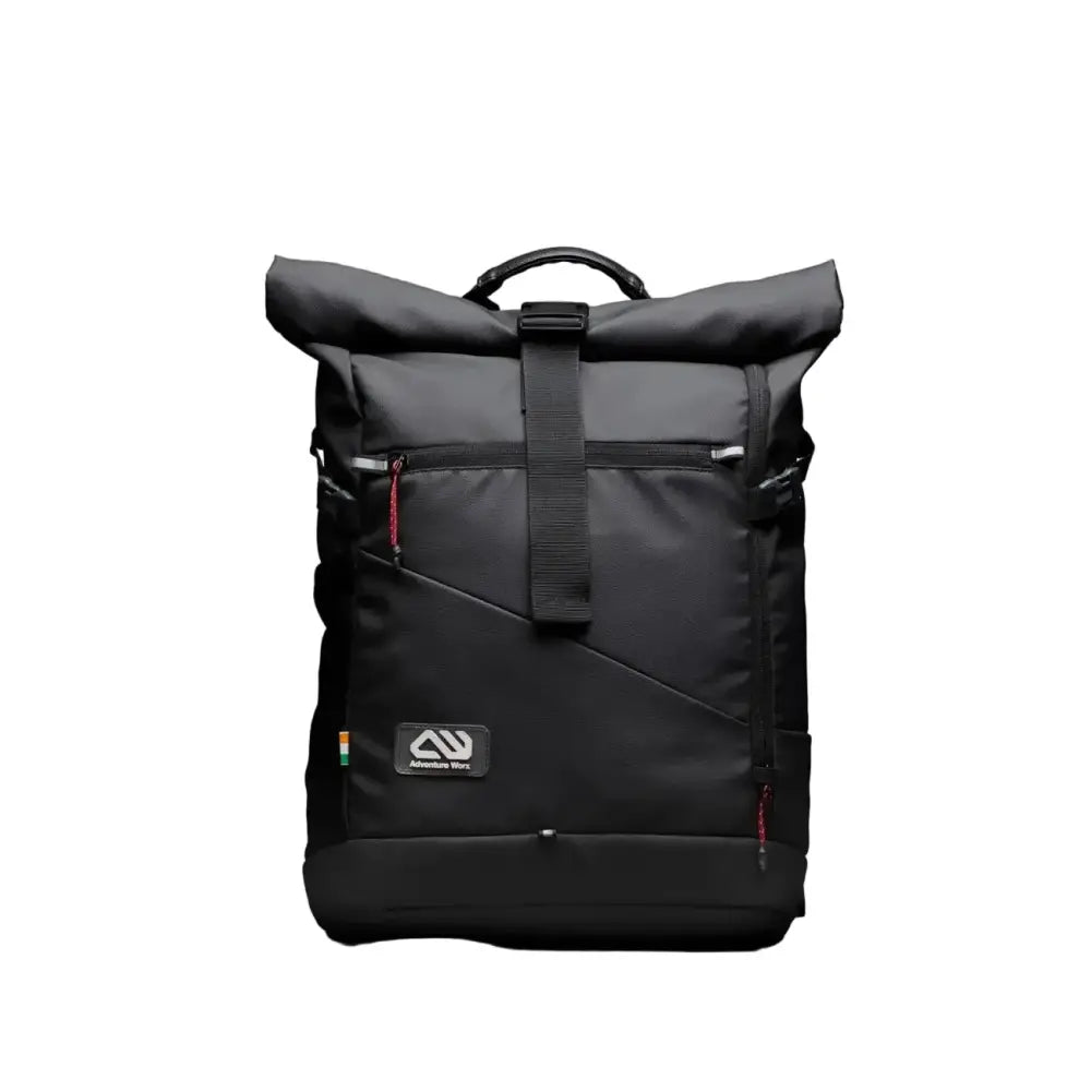 Adventure Worx Unisex Massif Rolltop Backpack 27L - Black - Backpack