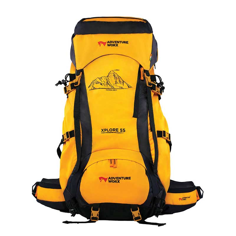 Adventure Worx Xplore 55 Litres Rucksack - Yellow / 55 Litres - Rucksacks and Backpacks