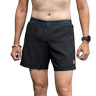 Apace men's 5-inch running shorts in charcoal color, lightweight athletic shorts with a comfortable fit for running.