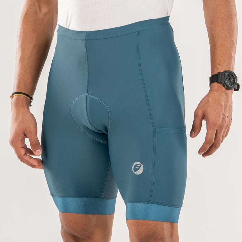 Apace Men's Cycling Endurance Bibless Shorts in Teal, featuring a fitted design and technical fabric for comfortable riding.