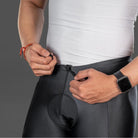 Apace men's cycling gel padded shorts in black, designed for comfort and performance during cycling activities.