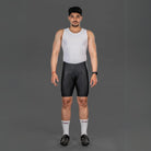 Apace men's cycling gel padded shorts in black, featuring comfortable padded design and athletic fit for cycling activities.