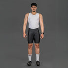 Apace men's cycling gel padded shorts in black, featuring comfortable padded design and athletic fit for cycling activities.