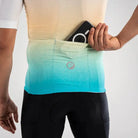 Apace men's cycling race fit jersey in black with short sleeves, lightweight fabric, and racing design for performance riding.