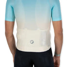 Apace Men's Elite Fit Cycling Jersey in steel gray with short sleeves, moisture-wicking fabric, and branding details.