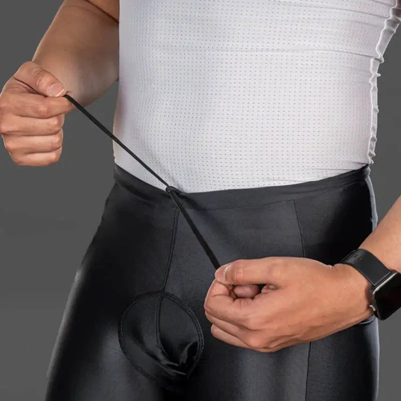 Apace men's gel padded cycling full tights in black, designed for comfort and performance during bike rides.