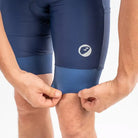 Apace men's triathlon racing cycle shorts in blue with black accents, designed for comfort and performance during cycling.