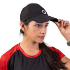 Apace unisex running streak cap in black, lightweight headwear designed for outdoor activities and running.