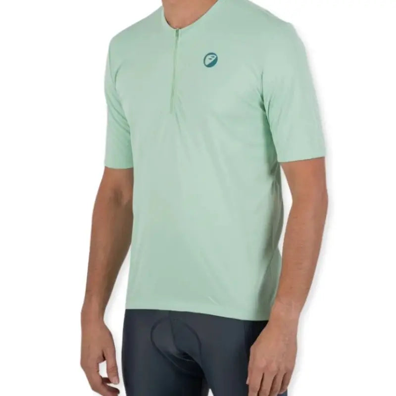 Apace Women's Cruise Cycling T-shirt in mint green, casual fit, made of lightweight fabric, displayed flat on white background.