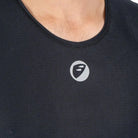 Apace Women's cycling base layer mesh cooling shirt in black, featuring breathable fabric and fitted design for active wear.