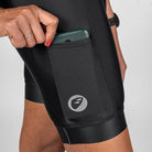 Apace Women's cycling bib shorts in black with padded chamois, designed for comfort and performance on bike rides.