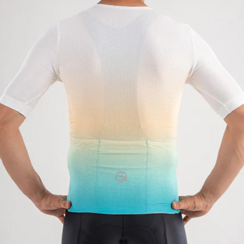 Apace women's cycling race fit jersey in bright colors, showcasing breathable fabric and snug fit for racing and training.