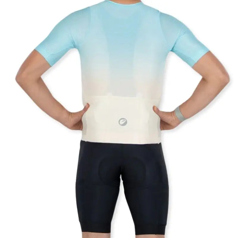 Apace Women's Elite Fit Cycling Jersey in light mint green with short sleeves and breathable fabric, designed for cycling comfort.