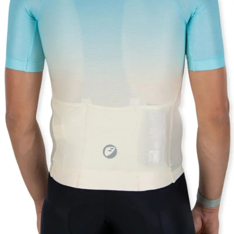 Apace Women's Elite Fit Cycling Jersey in navy with short sleeves and front zipper, designed for women’s cycling performance.