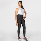 Apace Women's Gel Padded Cycling Leggings in Blade 23 with full-length design, black color, and comfortable fit for cycling.
