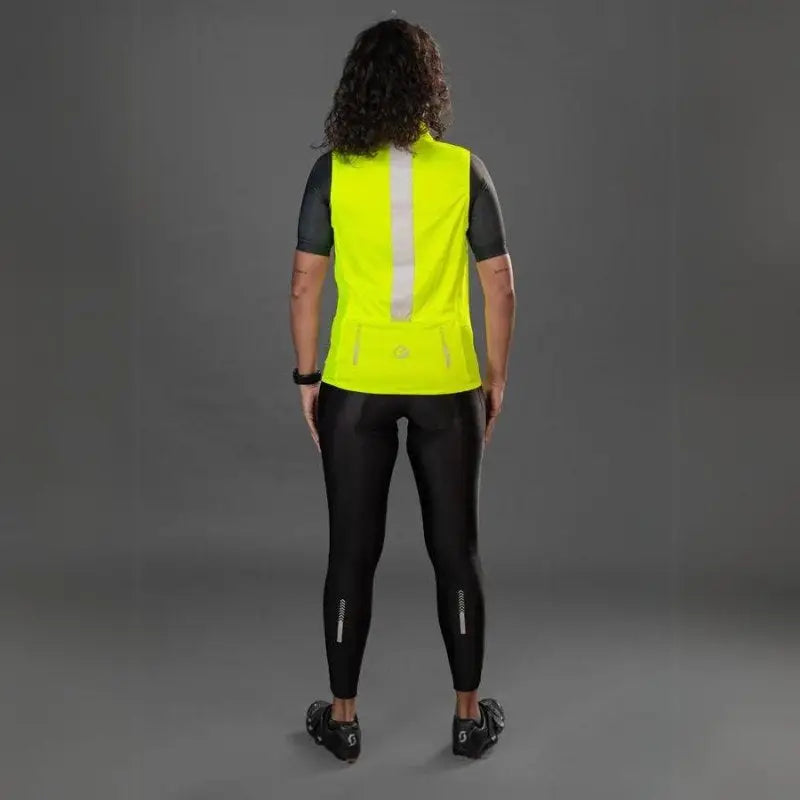 Apace women's sleeveless sports vest jacket in neon color, lightweight and breathable for active outdoor wear.