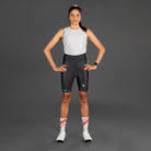 Apace Women's Verge Nuovo triathlon shorts in black, featuring a fitted design with logo waistband and breathable fabric.