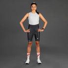 Apace Women's Verge Nuovo triathlon shorts in black, featuring a fitted design with logo waistband and breathable fabric.