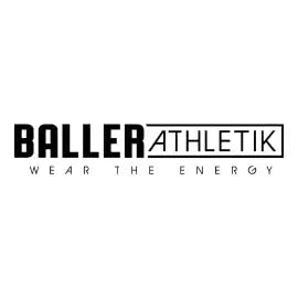 Baller athletik logo with bold black lettering and a sleek, modern design.