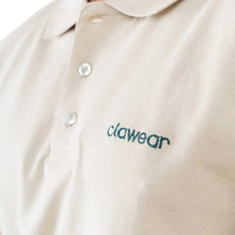 Clawear Men's Bandhavgarh Polo T-shirt in navy, featuring a classic collar and short sleeves, displayed on a hanger.