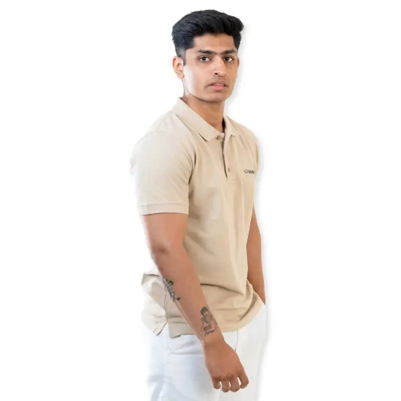 Clawear Men's Bandhavgarh Polo T-shirt in a stylish polo design, navy blue color, displayed on a plain background.