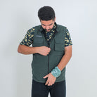 Clawear men's Corbett 2.0 vest jacket in green, featuring a lightweight design and front zipper, suitable for outdoor wear.