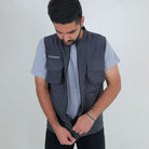 Clawear Mens Corbett 2.0 vest jacket in gray, featuring a stylish design with front pockets and adjustable zipper.