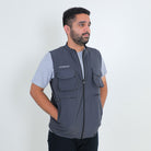 Gray Clawear Corbett 2.0 vest jacket with a sleek design, featuring a front zipper and comfortable fit for men.