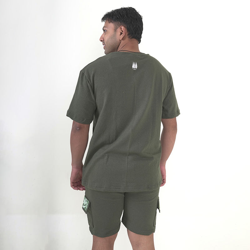 Green Clawear men's Hemis T-shirt displayed flat, showing the front design and casual fit.