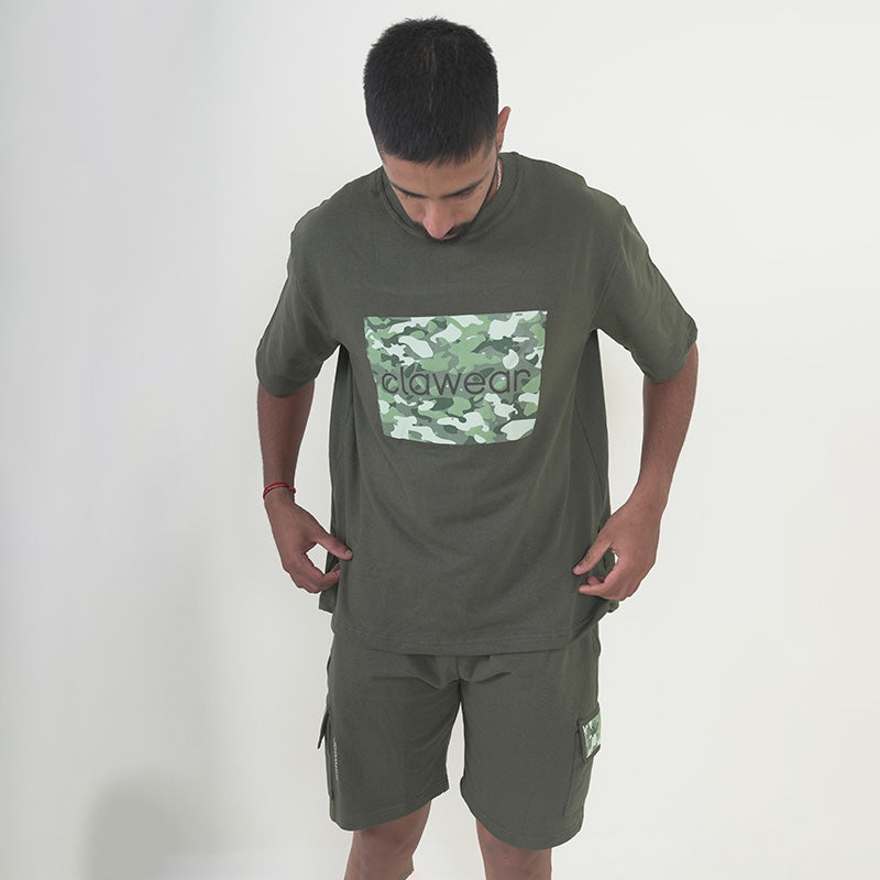 Green Clawear Mens Hemis T-Shirt with graphic design, casual fit, made from soft fabric, high-quality men's T-shirt.