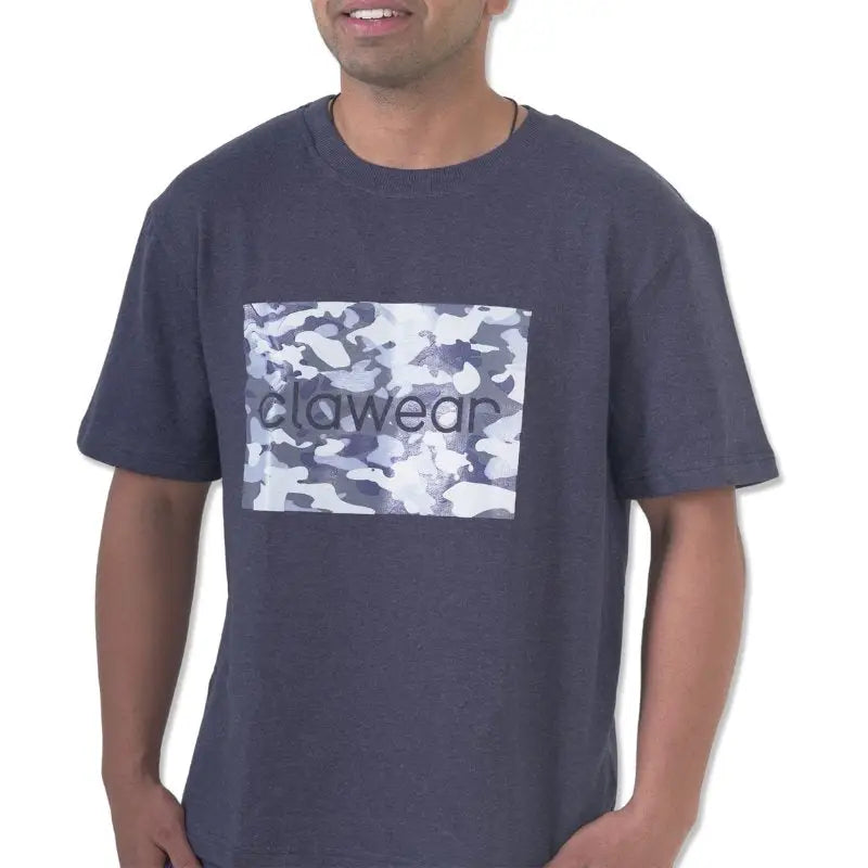Blue Clawear men's Hemis T-shirt with a casual fit, showcasing the front view with a crew neckline and soft fabric.