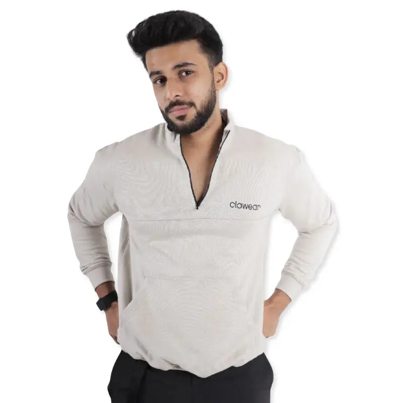 Clawear Men’s Himalayan Half Zipper Pullover - Grey / S - Hoodie