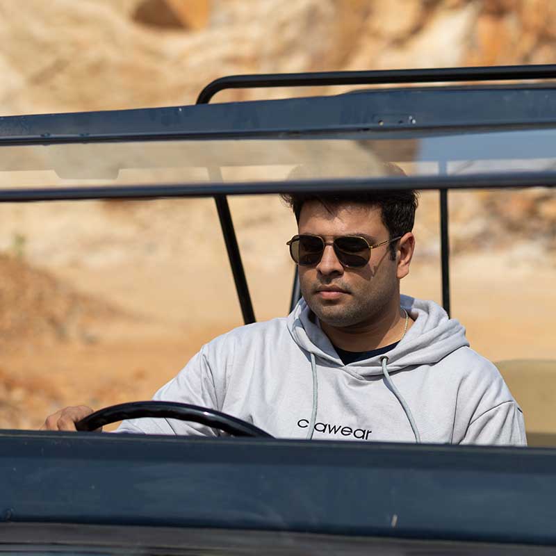 Gray Clawear Men's Himalayan Hoodie, soft fabric with hood and drawstrings, displayed on a neutral background.