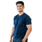 Clawear men's Jhalana T-shirt with side zip in blue, featuring a casual fit and stylish design.