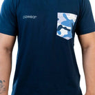 Blue Clawear men's Kaziranga T-shirt with front pocket, casual fit, soft fabric, and stylish design.