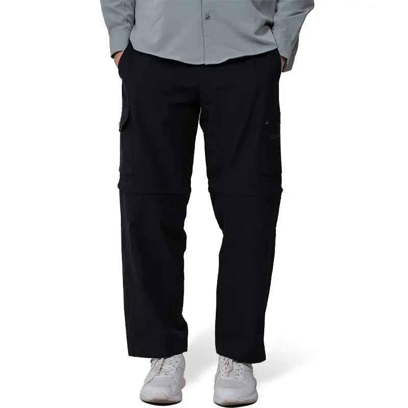 Clawear men's Kuno convertible cargo pants in dark gray, featuring multiple pockets and adjustable features for versatile wear.