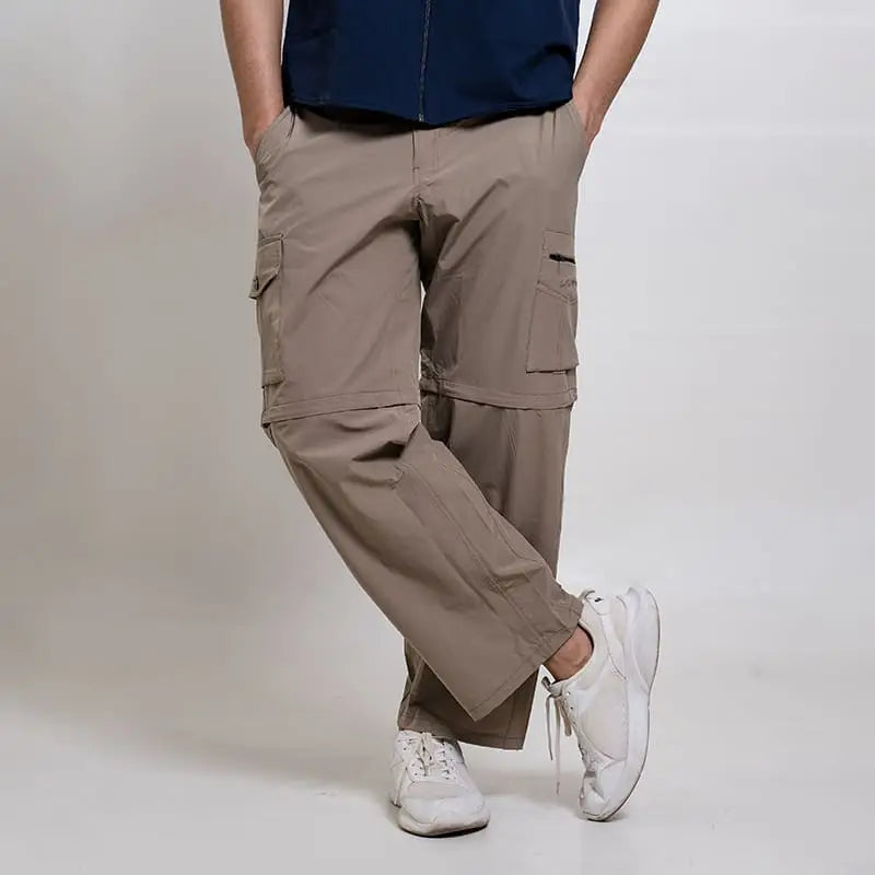 Clawear men's Kuno convertible cargo pants in black, featuring multiple pockets and adjustable design for versatile wear.